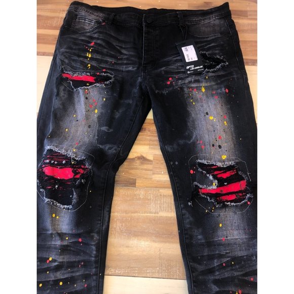 GFTDLA LOS ANGELES Jeans Denim Street Wear BROC BLACK JEANS NWT 36X32 NWT 94.99 - Picture 7 of 11